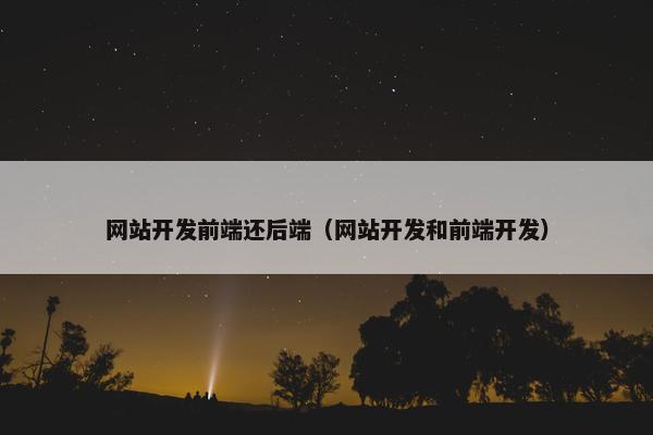 网站开发前端还后端（网站开发和前端开发）