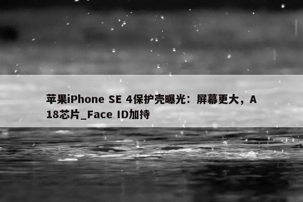 苹果iPhone SE 4保护壳曝光：屏幕更大，A18芯片_Face ID加持