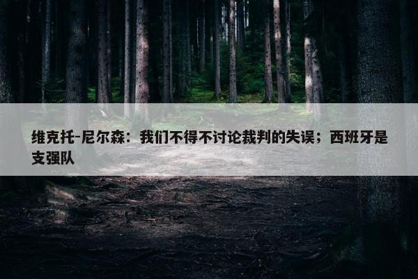 维克托-尼尔森：我们不得不讨论裁判的失误；西班牙是支强队