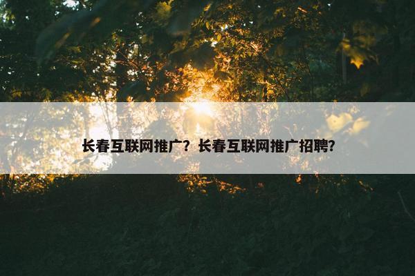 长春互联网推广？长春互联网推广招聘？