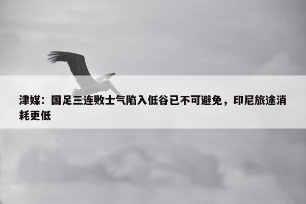 津媒：国足三连败士气陷入低谷已不可避免，印尼旅途消耗更低