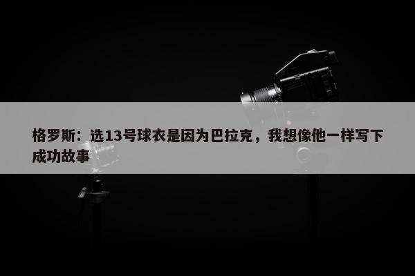 格罗斯：选13号球衣是因为巴拉克，我想像他一样写下成功故事