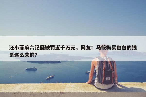 汪小菲麻六记疑被罚近千万元，网友：马筱梅买包包的钱是这么来的？