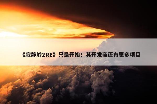 《寂静岭2RE》只是开始！其开发商还有更多项目