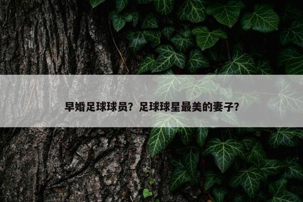 早婚足球球员？足球球星最美的妻子？