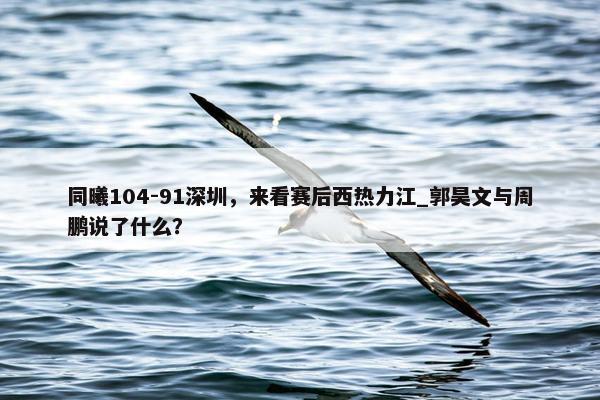 同曦104-91深圳，来看赛后西热力江_郭昊文与周鹏说了什么？