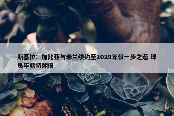 斯基拉：加比亚与米兰续约至2029年仅一步之遥 球员年薪将翻倍