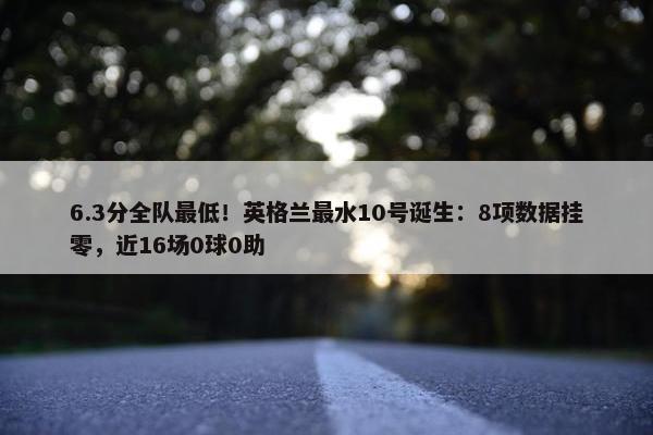 6.3分全队最低！英格兰最水10号诞生：8项数据挂零，近16场0球0助