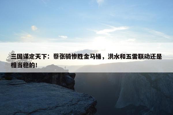 三国谋定天下：蔡张骑惨胜金马桶，洪水和五雷联动还是相当稳的！