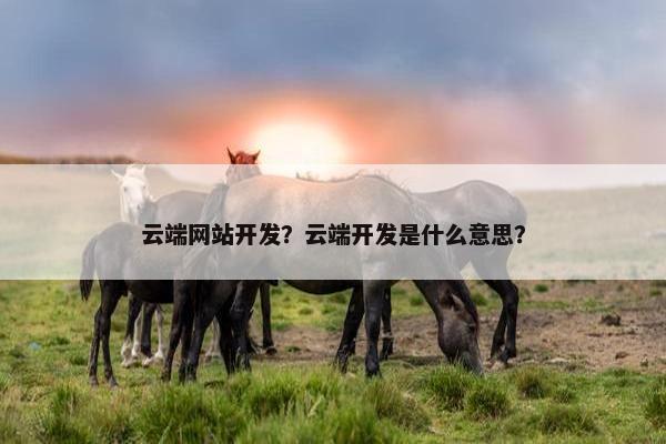 云端网站开发？云端开发是什么意思？