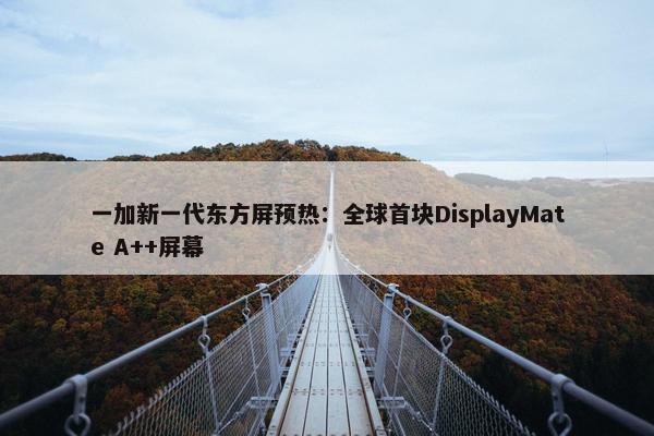 一加新一代东方屏预热：全球首块DisplayMate A++屏幕