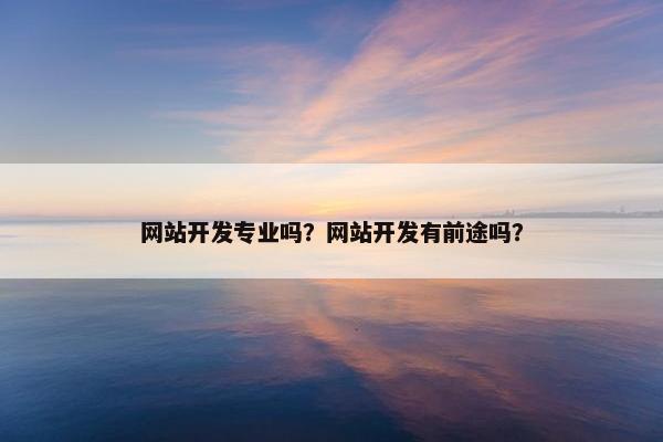 网站开发专业吗？网站开发有前途吗？