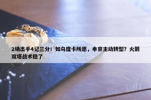 2场出手4记三分！如乌度卡所愿，申京主动转型？火箭双塔战术稳了