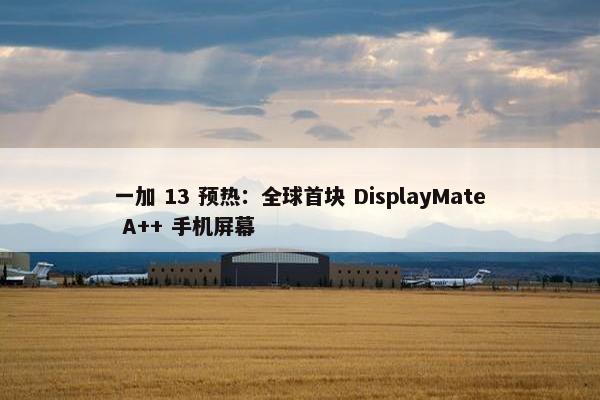 一加 13 预热：全球首块 DisplayMate A++ 手机屏幕