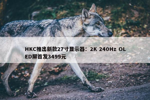 HKC推出新款27寸显示器：2K 240Hz OLED屏首发3499元