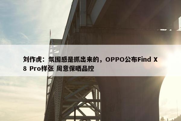 刘作虎：氛围感是抓出来的，OPPO公布Find X8 Pro样张 周意保晒品控