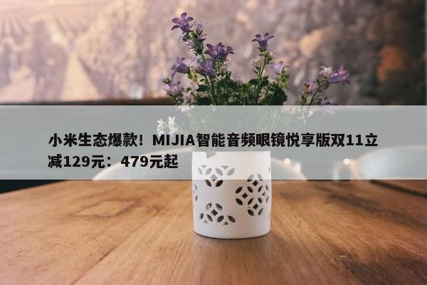 小米生态爆款！MIJIA智能音频眼镜悦享版双11立减129元：479元起