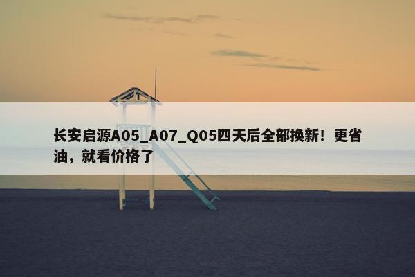 长安启源A05_A07_Q05四天后全部换新！更省油，就看价格了