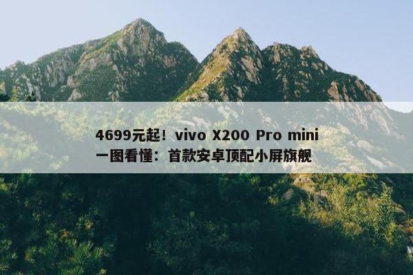 4699元起！vivo X200 Pro mini一图看懂：首款安卓顶配小屏旗舰