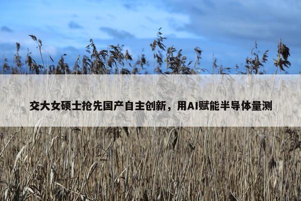 交大女硕士抢先国产自主创新，用AI赋能半导体量测