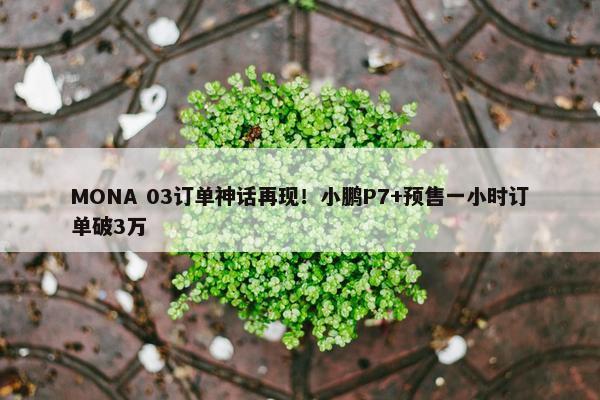 MONA 03订单神话再现！小鹏P7+预售一小时订单破3万