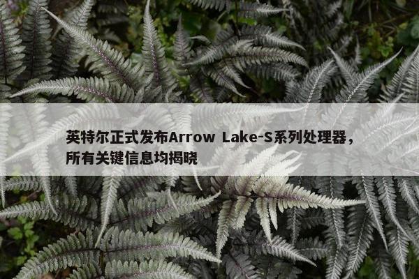 英特尔正式发布Arrow Lake-S系列处理器，所有关键信息均揭晓