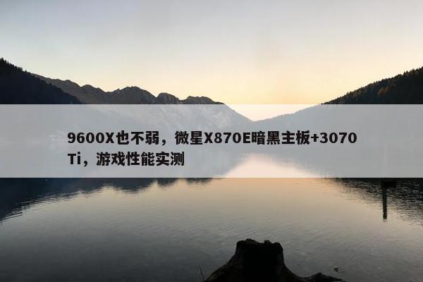 9600X也不弱，微星X870E暗黑主板+3070Ti，游戏性能实测