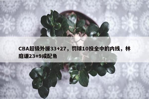 CBA超级外援33+27，罚球10投全中的内线，林庭谦23+9成配角