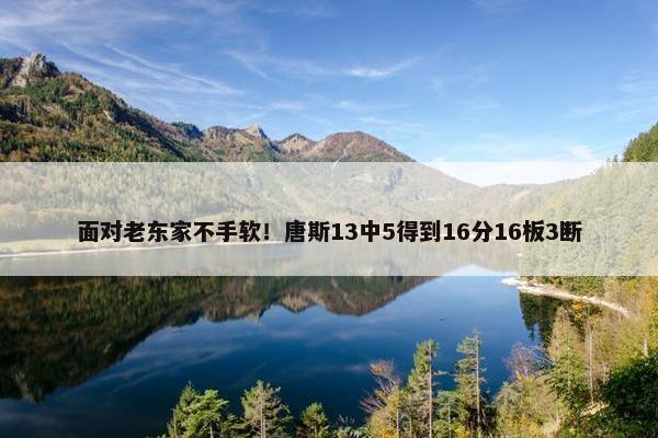 面对老东家不手软！唐斯13中5得到16分16板3断