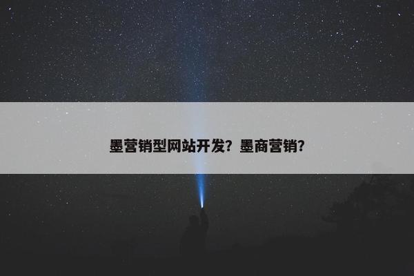 墨营销型网站开发？墨商营销？