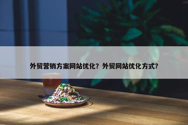 外贸营销方案网站优化？外贸网站优化方式？