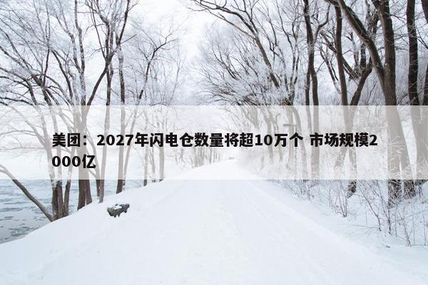 美团：2027年闪电仓数量将超10万个 市场规模2000亿