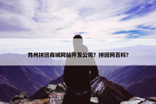 苏州拼团商城网站开发公司？拼团网百科？