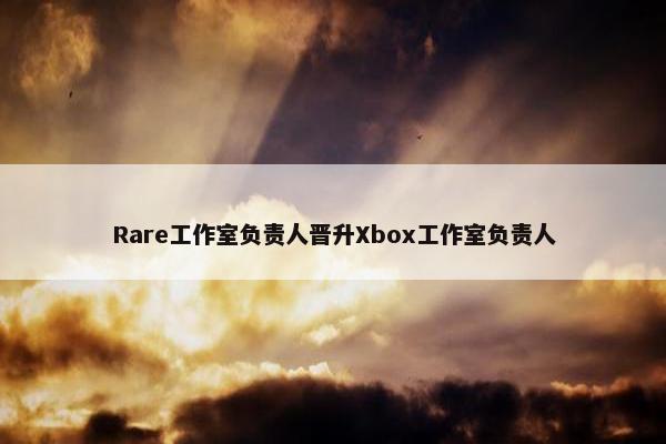 Rare工作室负责人晋升Xbox工作室负责人