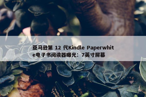 亚马逊第 12 代Kindle Paperwhite电子书阅读器曝光：7英寸屏幕