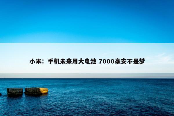 小米：手机未来用大电池 7000毫安不是梦