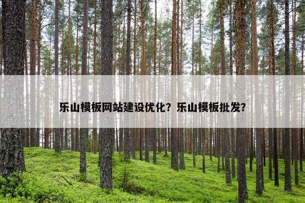 乐山模板网站建设优化？乐山模板批发？