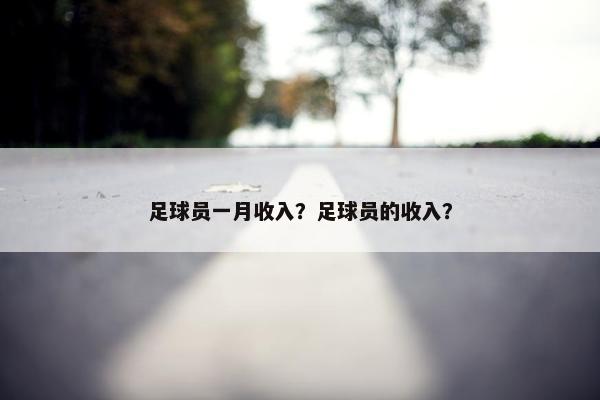 足球员一月收入？足球员的收入？