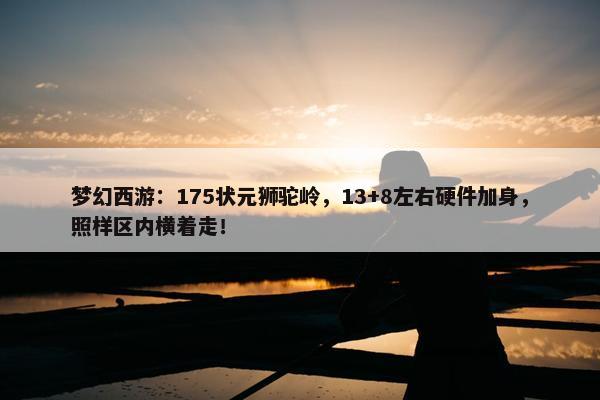 梦幻西游：175状元狮驼岭，13+8左右硬件加身，照样区内横着走！