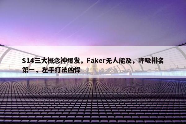 S14三大概念神爆发，Faker无人能及，呼吸排名第一，左手打法凶悍