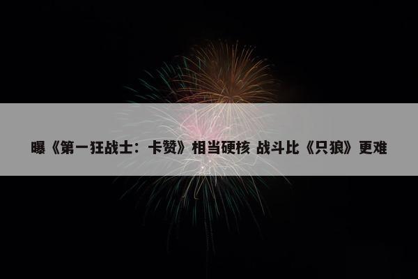 曝《第一狂战士：卡赞》相当硬核 战斗比《只狼》更难