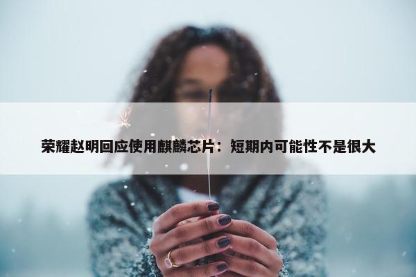 荣耀赵明回应使用麒麟芯片：短期内可能性不是很大