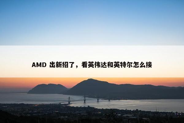 AMD 出新招了，看英伟达和英特尔怎么接