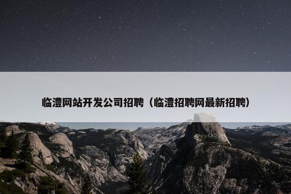 临澧网站开发公司招聘（临澧招聘网最新招聘）