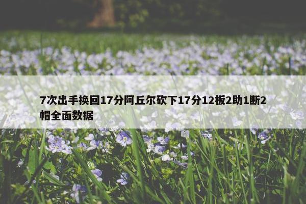 7次出手换回17分阿丘尔砍下17分12板2助1断2帽全面数据