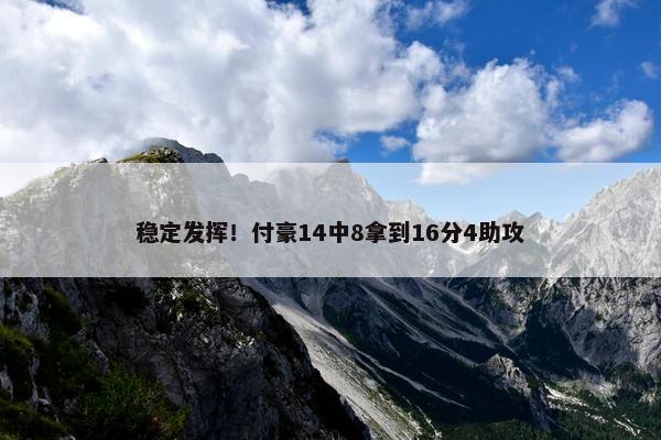 稳定发挥！付豪14中8拿到16分4助攻