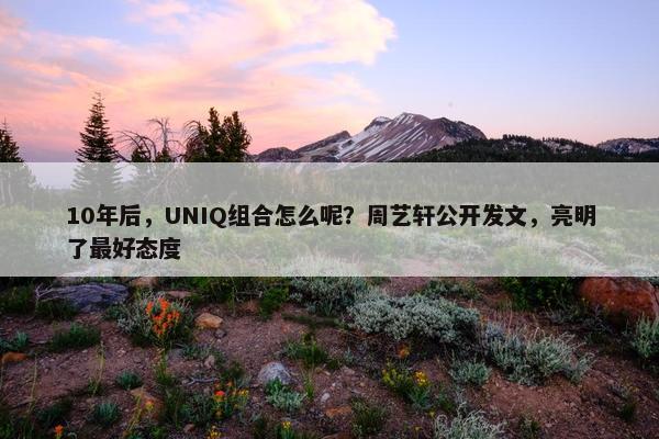 10年后，UNIQ组合怎么呢？周艺轩公开发文，亮明了最好态度