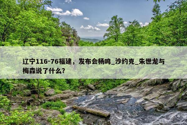 辽宁116-76福建，发布会杨鸣_沙约克_朱世龙与梅森说了什么？