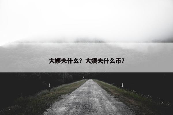 大姨夫什么？大姨夫什么币？