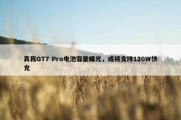 真我GT7 Pro电池容量曝光，或将支持120W快充